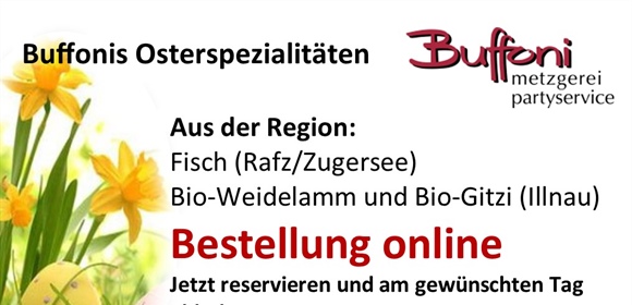 Buffoni Metzgerei mit regionalem Fischangebot für Ostern