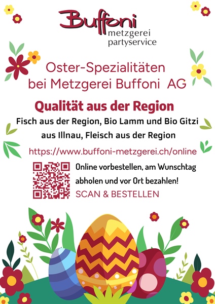 Buffoni Metzgerei mit regionalem Fischangebot für Ostern