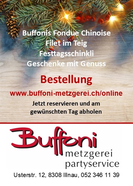 Weihnachten und Neujahr feiern und geniessen mit Metzgerei Buffoni